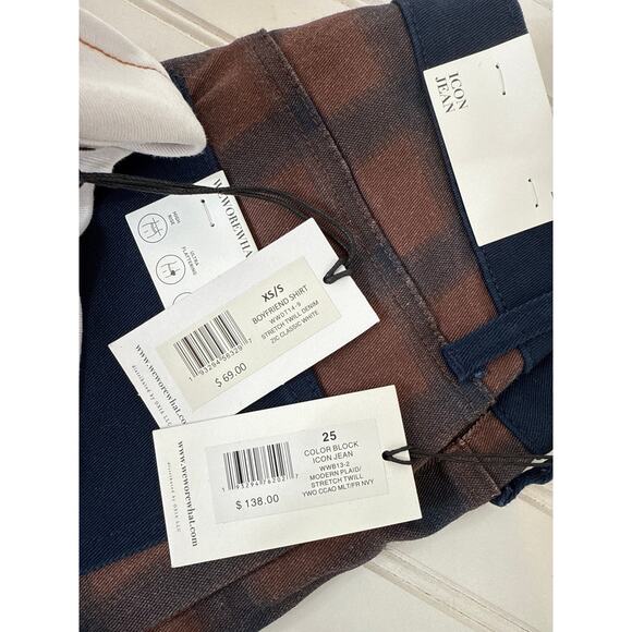 NWT WEWOREWHAT BUNDLE Bundle Colorblock Icon Pants Sz 25 Oversized Shirt Sz XS S - Picture 7 of 10